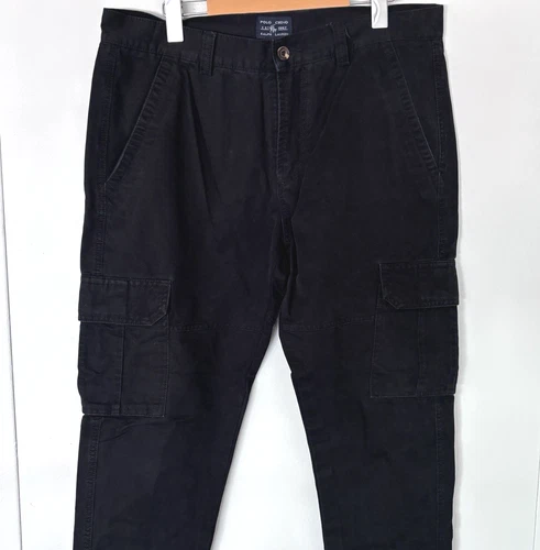Vintage Polo Ralph Lauren Chino Cargo Pants Black Mens 36