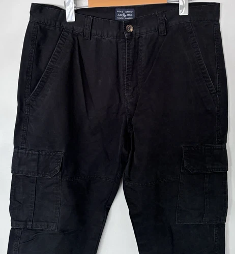 Vintage Polo Ralph Lauren Chino Cargo Pants Black Mens 36 - photo 5