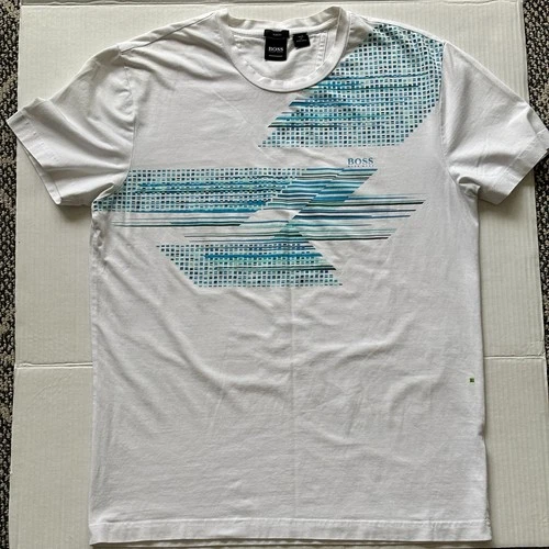Hugo Boss Logo Graphic T-shirt Men Large White Short Sleeve - photo 2