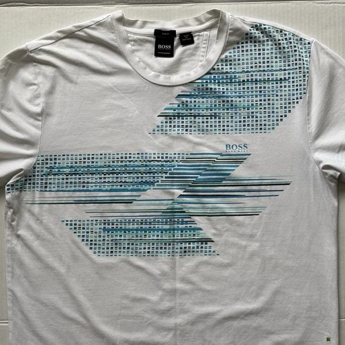 Hugo Boss Logo Graphic T-shirt Men Large White Short Sleeve - photo 3