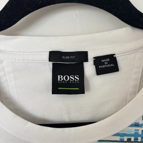 Hugo Boss Logo Graphic T-shirt Men Large White Short Sleeve - photo 4