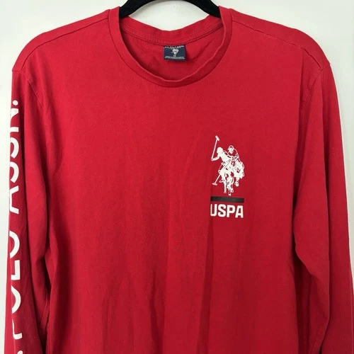 Vintage US Polo Assn Shirt Mens M Red Long Sleeve