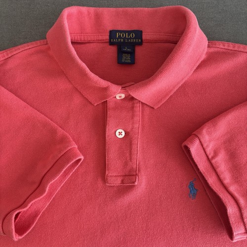 Polo Ralph Lauren Boys Red Polo Shirt Size L 14-16 Pony Logo