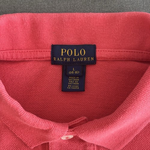 Polo Ralph Lauren Boys Red Polo Shirt Size L 14-16 Pony Logo - photo 2