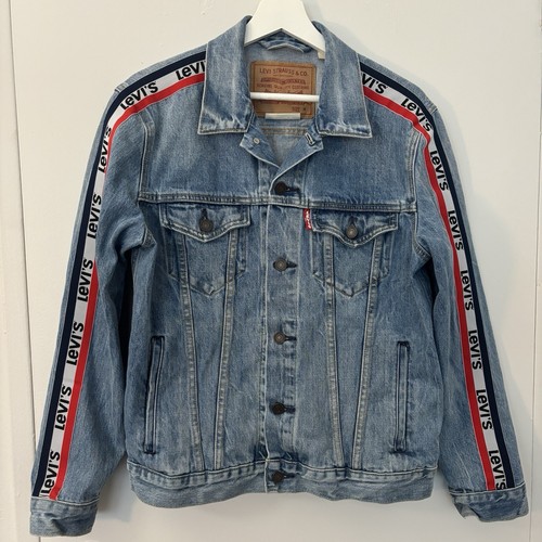Men'S LEVI'S Sportswear Logo Trucker Jean Jacket Sz Medium