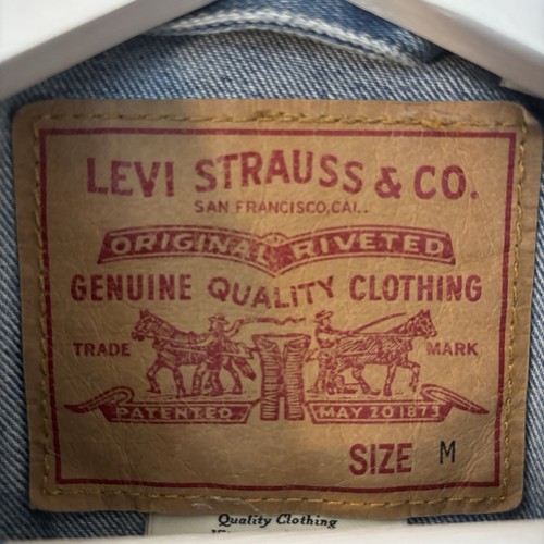 Men'S LEVI'S Sportswear Logo Trucker Jean Jacket Sz Medium - photo 3