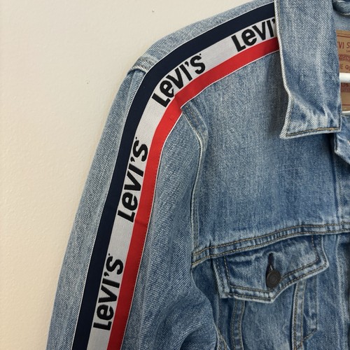 Men'S LEVI'S Sportswear Logo Trucker Jean Jacket Sz Medium - photo 4