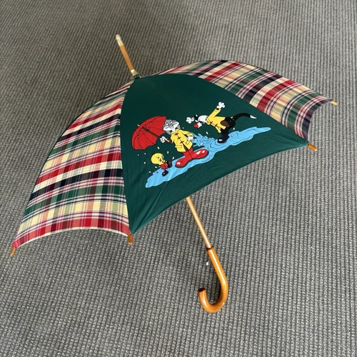Vintage Warner Bros Loonie Tunes Wood Umbrella - photo 3
