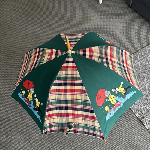Vintage Warner Bros Loonie Tunes Wood Umbrella - photo 4