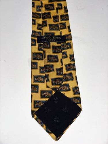 Brooks Brothers Tie Makers Beige 2 Horses Pattern Silk USA - photo 3