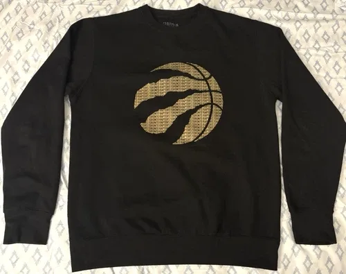 NBA Toronto Raptors Sweatshirt - Mens Medium - Black with Gold E