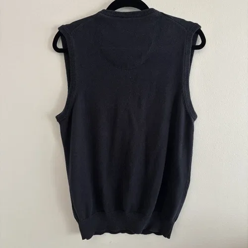 M&S Blue Harbour Tank Top Sleeveless V Jumper - Size Small image indicator(8)