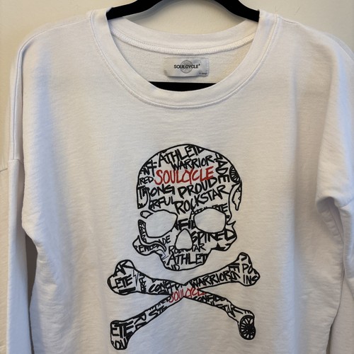 Soul Cycle Women's White Sweatshirt with Skull Print - XS