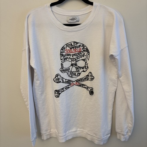 Soul Cycle Women's White Sweatshirt with Skull Print - XS - photo 2