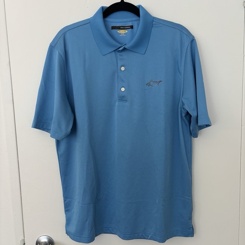 Greg Norman Golf Shirt Sz M BLUE EUC