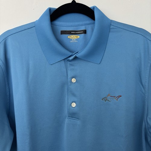 Greg Norman Golf Shirt Sz M BLUE EUC - photo 2