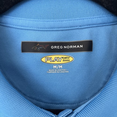 Greg Norman Golf Shirt Sz M BLUE EUC - photo 3