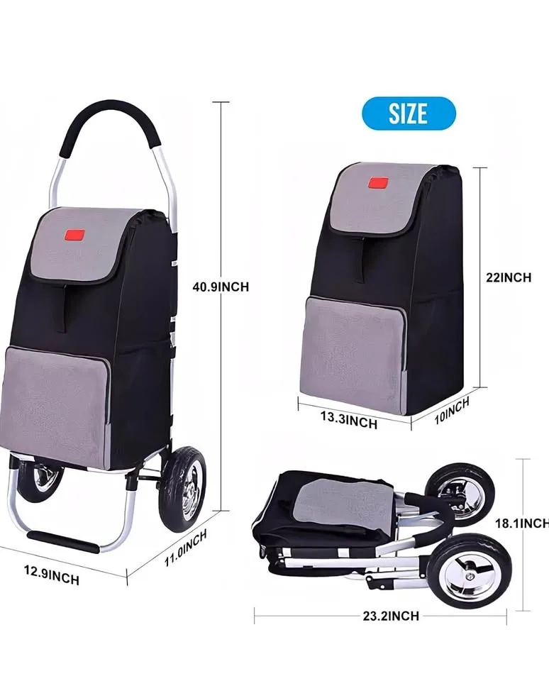 Foldable Shopping Cart with Smooth-Rolling Wheels