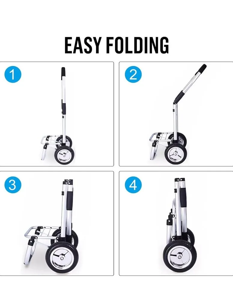 Foldable Shopping Cart with Smooth-Rolling Wheels image indicator(2)