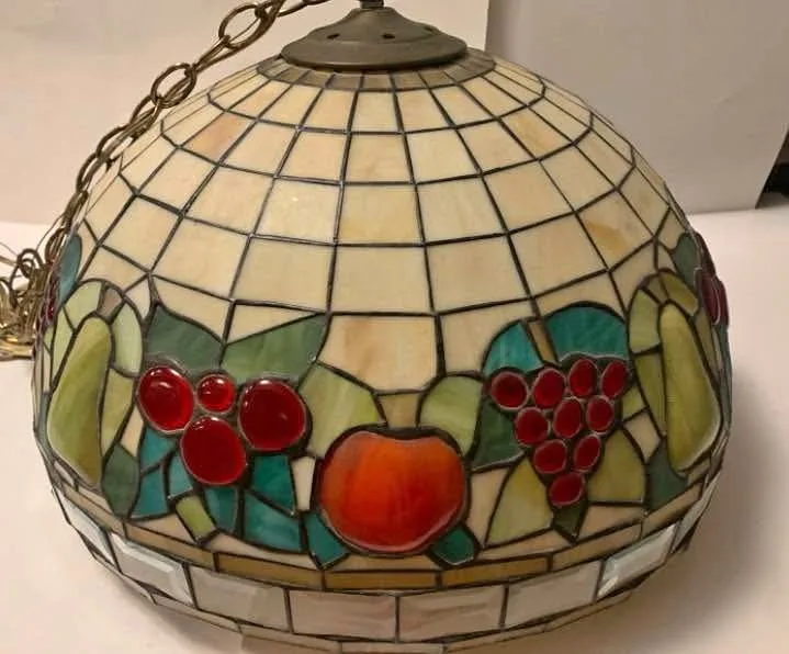 Tiffany Style Stained Glass Hanging Lamp thumbnail