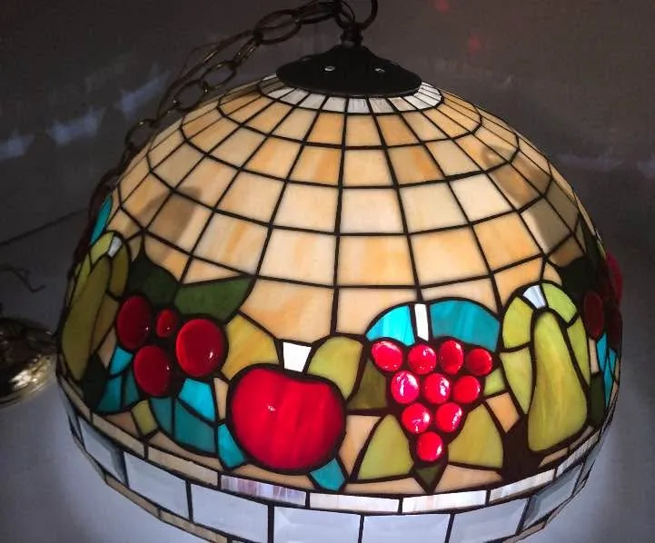 Tiffany Style Stained Glass Hanging Lamp image indicator(3)