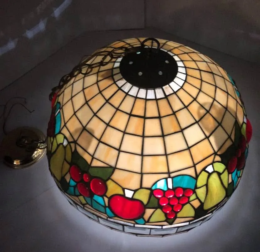 Tiffany Style Stained Glass Hanging Lamp image indicator(5)