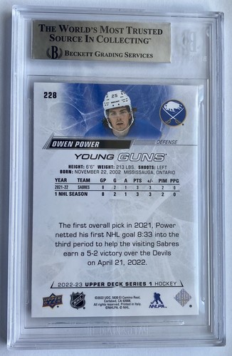 2022-23 OWEN POWER Young Guns (Beckett Graded 8.5) - photo 2