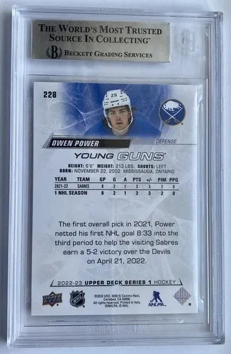 2022-23 OWEN POWER Young Guns (Beckett Graded 8.5) image indicator(2)