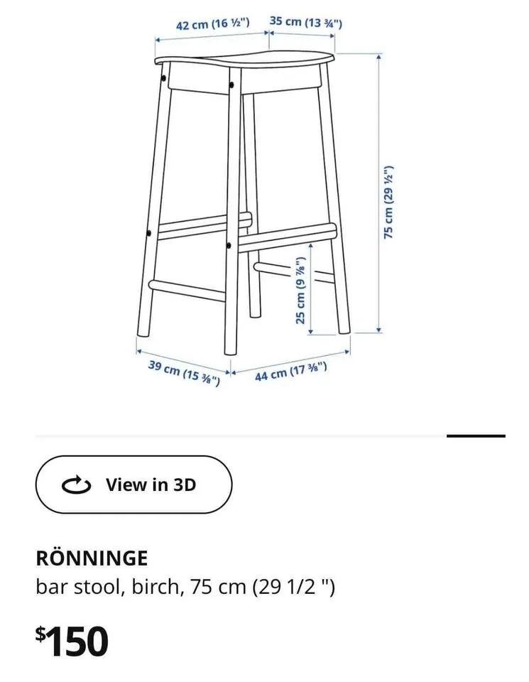 Ikea RÖNNINGE bar stool image indicator(5)