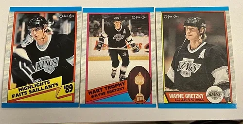 1989-90 OPC Wayne Gretzky Hockey Cards # 156, 320 & 325