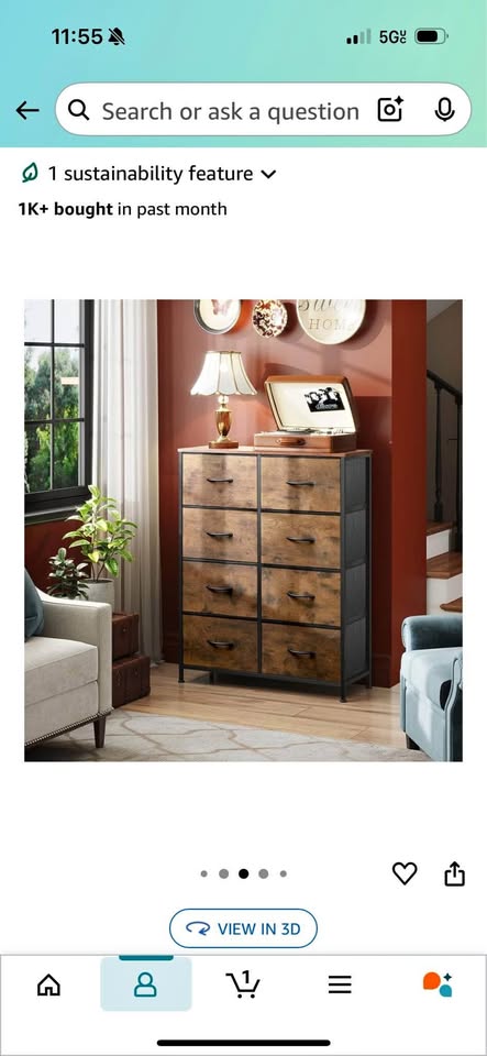 8 Drawer Fabric Dresser