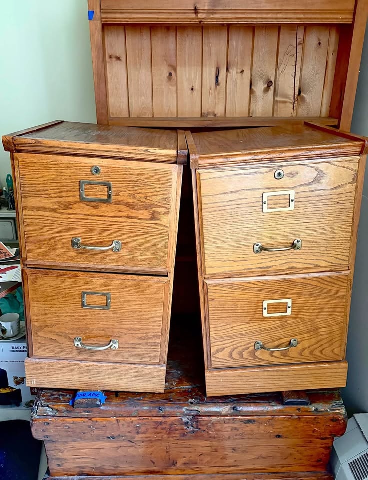 Pair of Vintage 2- Drawer Filing Cabinets