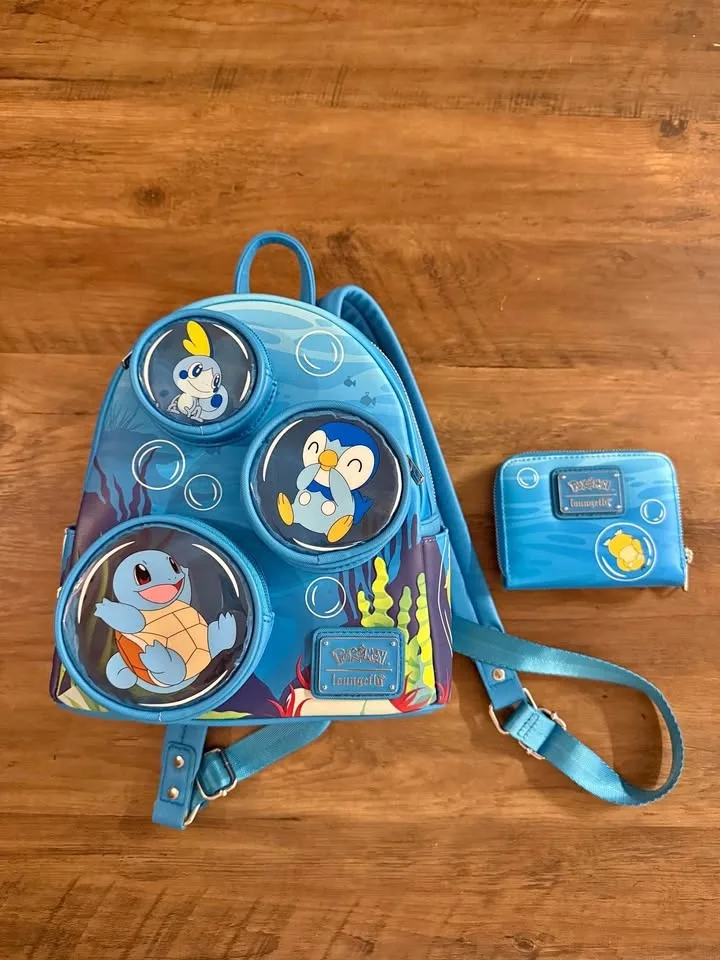 Loungefly Water Type Mini Backpack & Wallet Set