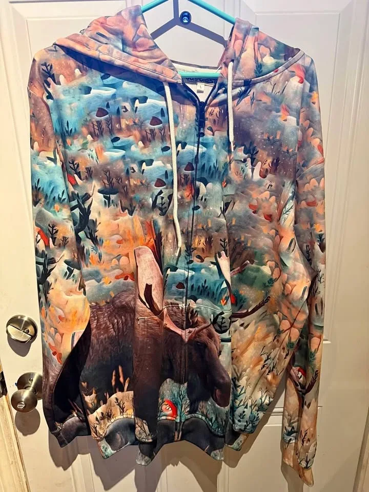 Moose zipper pull hoodie