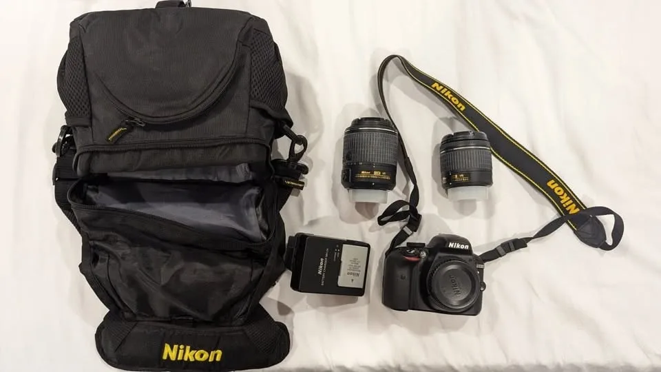 Nikon D3300 DSLR+2 Lens+Bag+Wifi Memory card image indicator(3)