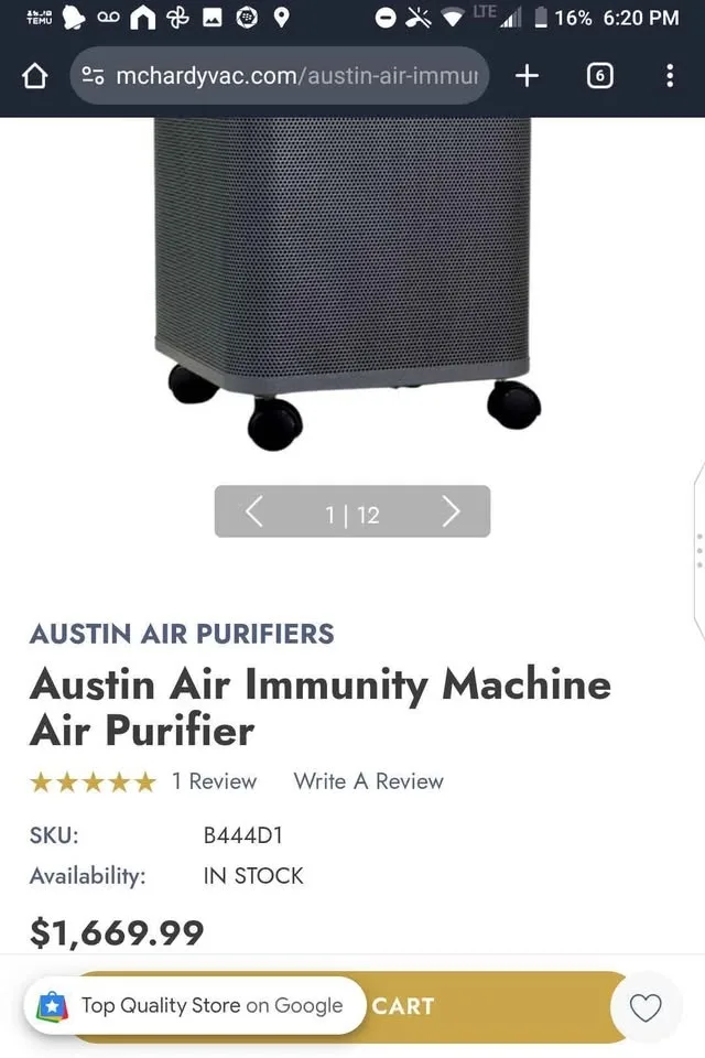 Austin Air Pet Machine HEPA Air Purifier image indicator(3)