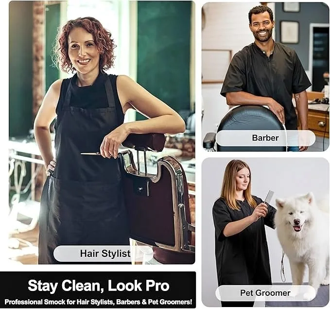 New~Smock Lwt For Stylists,Barbers,Groomers, Nylon,WR(XL)
