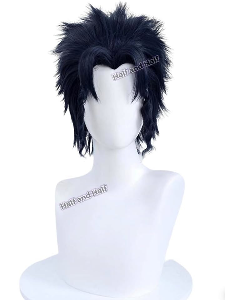 New~Black Short Wig, Cosplay, Anime, Synthetic Hair, Unisex