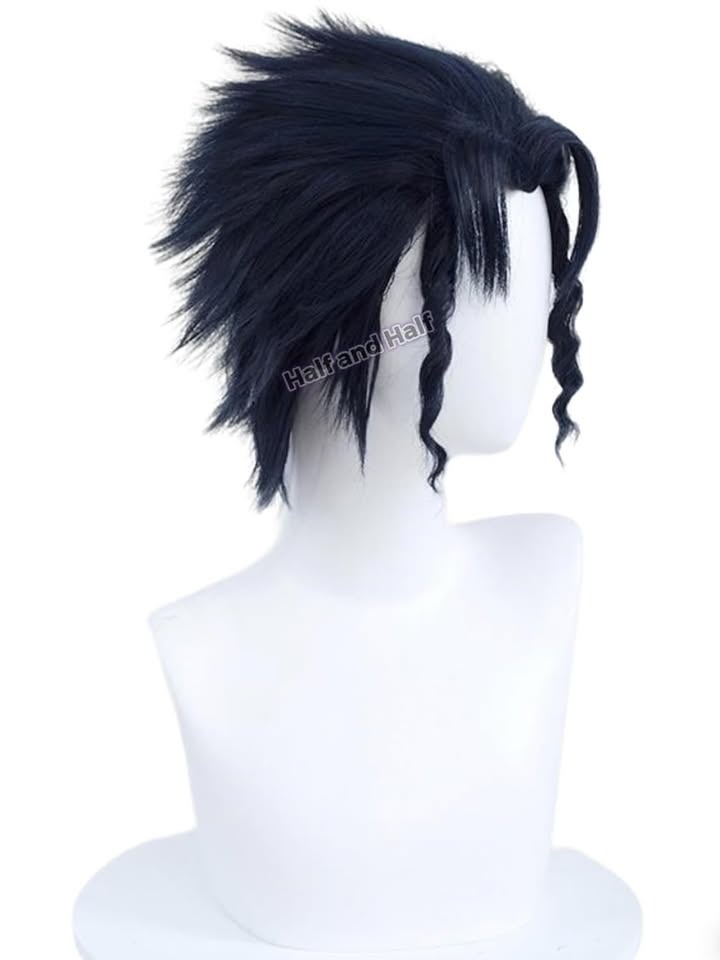 New~Black Short Wig, Cosplay, Anime, Synthetic Hair, Unisex - photo 2