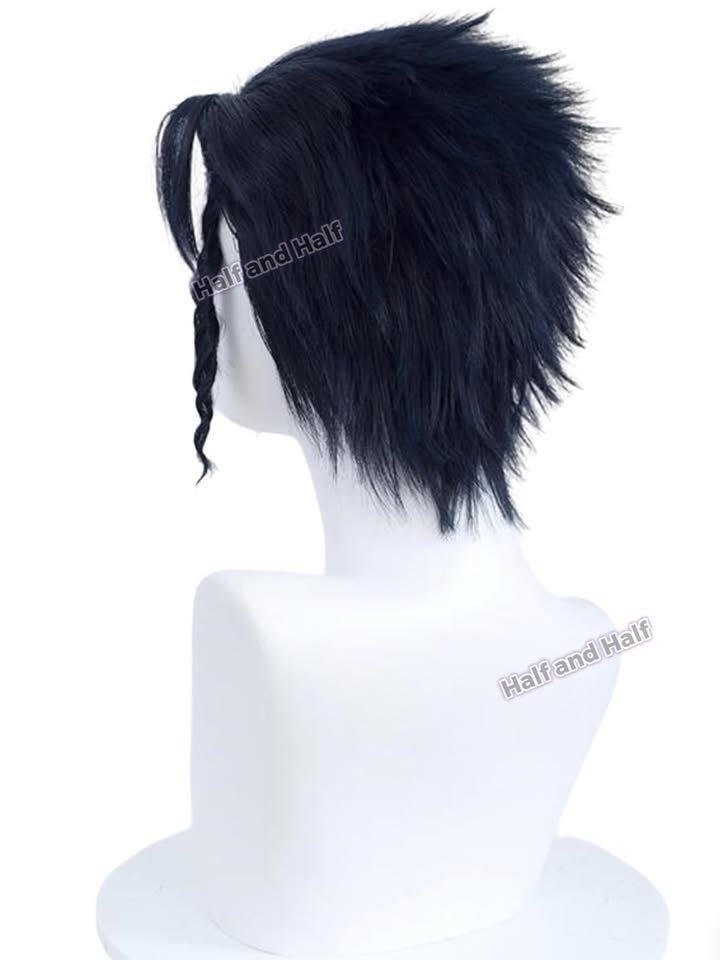 New~Black Short Wig, Cosplay, Anime, Synthetic Hair, Unisex - photo 3