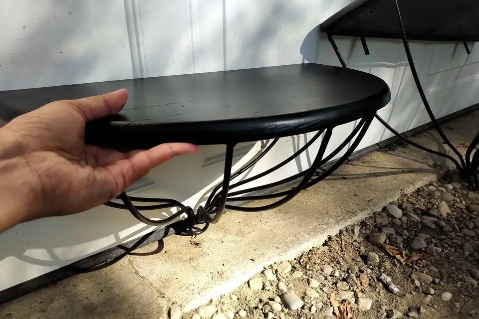 Two Beautiful Unique Wood/Metal Boho shelves image indicator(3)