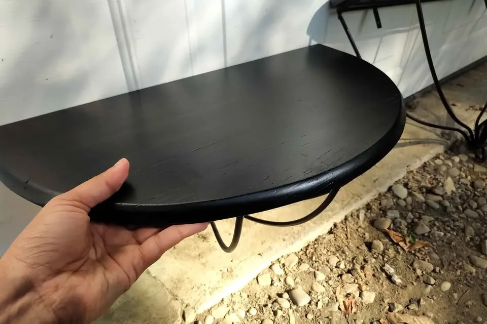 Two Beautiful Unique Wood/Metal Boho shelves image indicator(4)