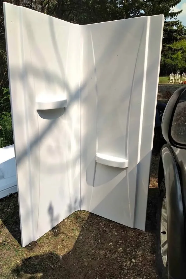 32" corner shower panels