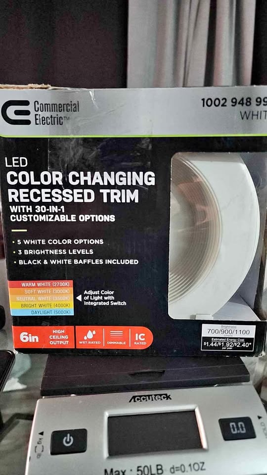 LED COLOR CHANGING RECESSED TRIM 6IN