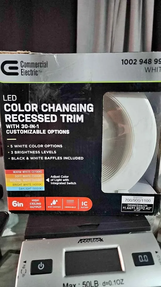 LED COLOR CHANGING RECESSED TRIM 6IN