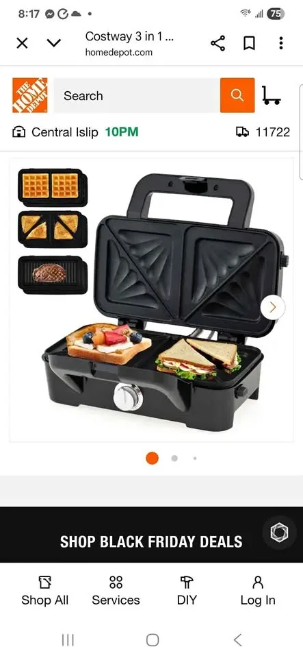 3 in 1 SANDWICH MAKER,WALFFLE   WITH DIFFERENT REMOVABLE PLATES