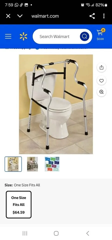 One-Button FOLDING WALKER ALUMINUM FRAME ADJUSTABLE