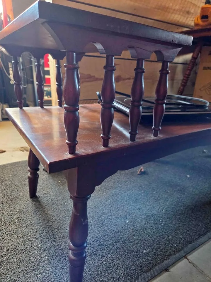 Double shelf bedside table. Wood