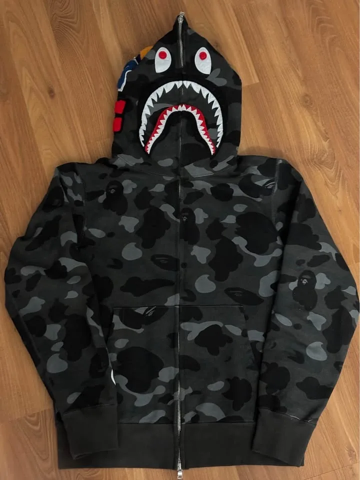Grey bape hoodie image indicator(4)