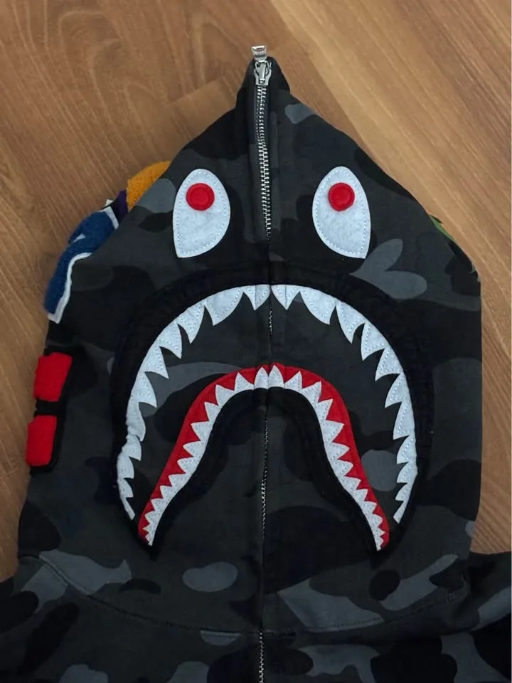 Grey bape hoodie image indicator(6)